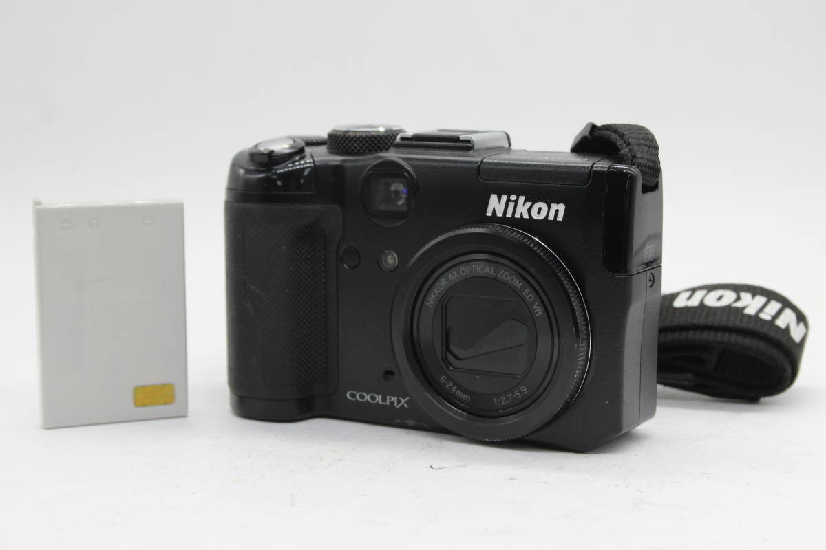 【返品保証】 ニコン Nikon Coolpix P6000 ブラック Nikkor 4x バッテリー付き コンパクトデジタルカメラ C6449 R