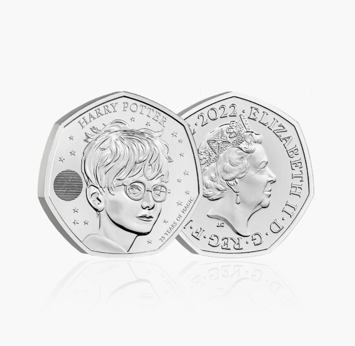 英国 イギリス Royal Mint ロイヤルミント 2022 ハリー・ポッター エリザベス女王 25周年 50p コイン