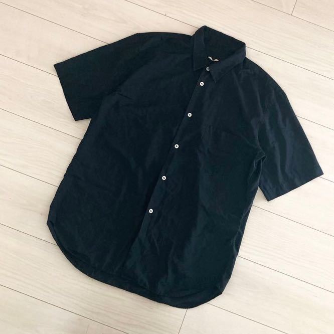 COMME des GARCONS HOMME DEUX 半袖 ポリ縮絨シャツ コムデギャルソン オム ドゥ CDG HOMME SHIRT  FOREVER BLACK PLAY JUNYA WATANABE MAN