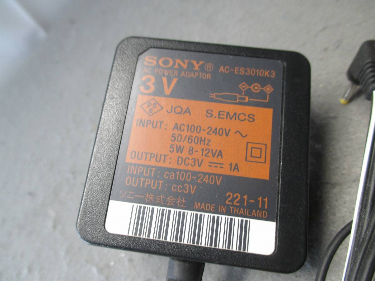 [#SONY original AC adaptor DC3V AC-ES3010K3 operation guarantee ]*