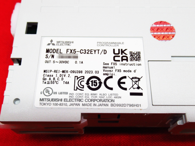 新品未使用品 三菱電機 MITSUBISHI MELSEC FX5-C32EYT/D iQ-F 出力ユニット 2023年製 管理5B0517★FBI-H7_画像3