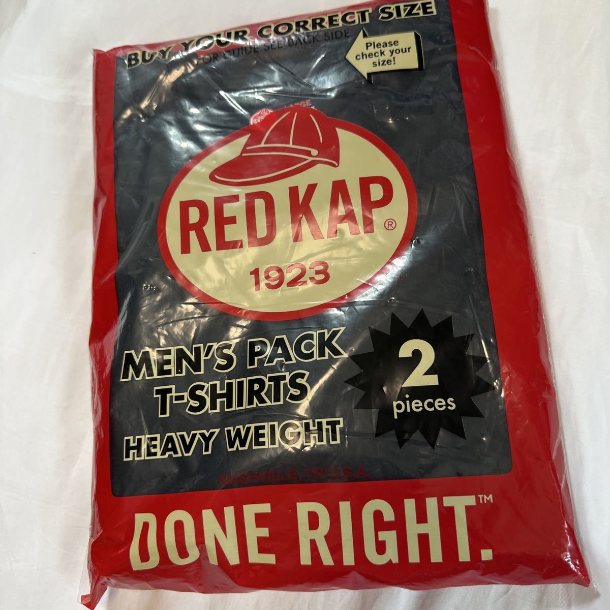 新品未使用　RED KAP レッドキャップ 丸首Tシャツ 2枚組 Lサイズ ブラック　ヘビーウェイト　パック 希少_画像1