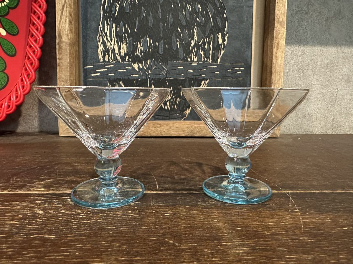 昭和レトロ レトロポップ グラス　カクテルグラス ペアグラス ワイングラス 2個セット　ガラス_画像2