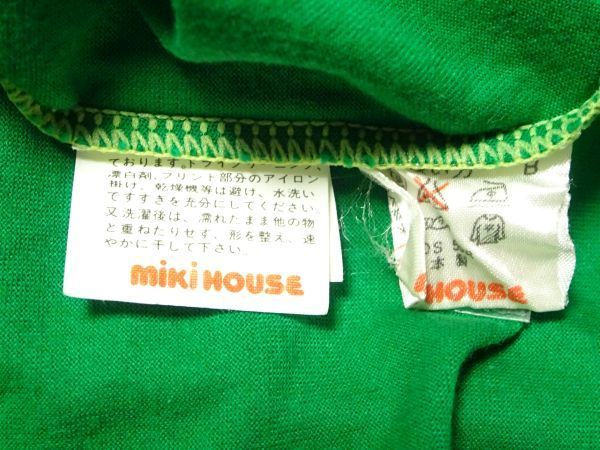 ★当時物!!レア♪ミキハウスメンズ★ヘンリーネックビッグロゴプリントTシャツM/緑グリーンMIKI HOUSE MEN'S半袖シャツの画像8