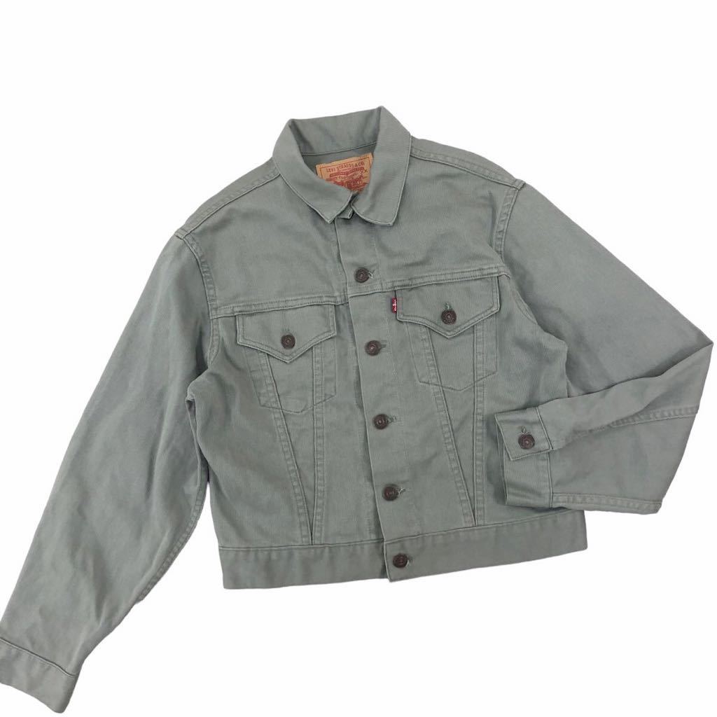 m382 USA製 Levi's リーバイス 941B ピケ ジャケット バレンシア工場 復刻 555 BigE 上着 コットン 綿 100% アウター グリーン系 メンズ S_画像7