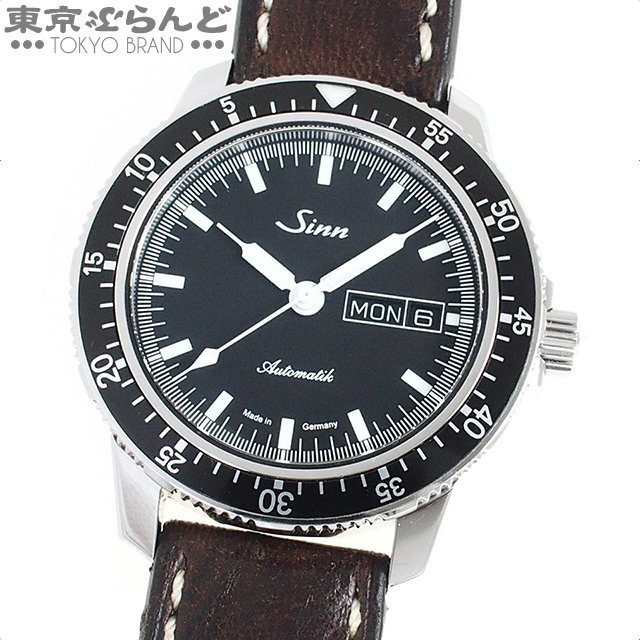 101666225 ジン Sinn モデル 104 パイロットウォッチ 104.ST.SA SS レザー デイデイト 腕時計 メンズ 自動巻_画像1