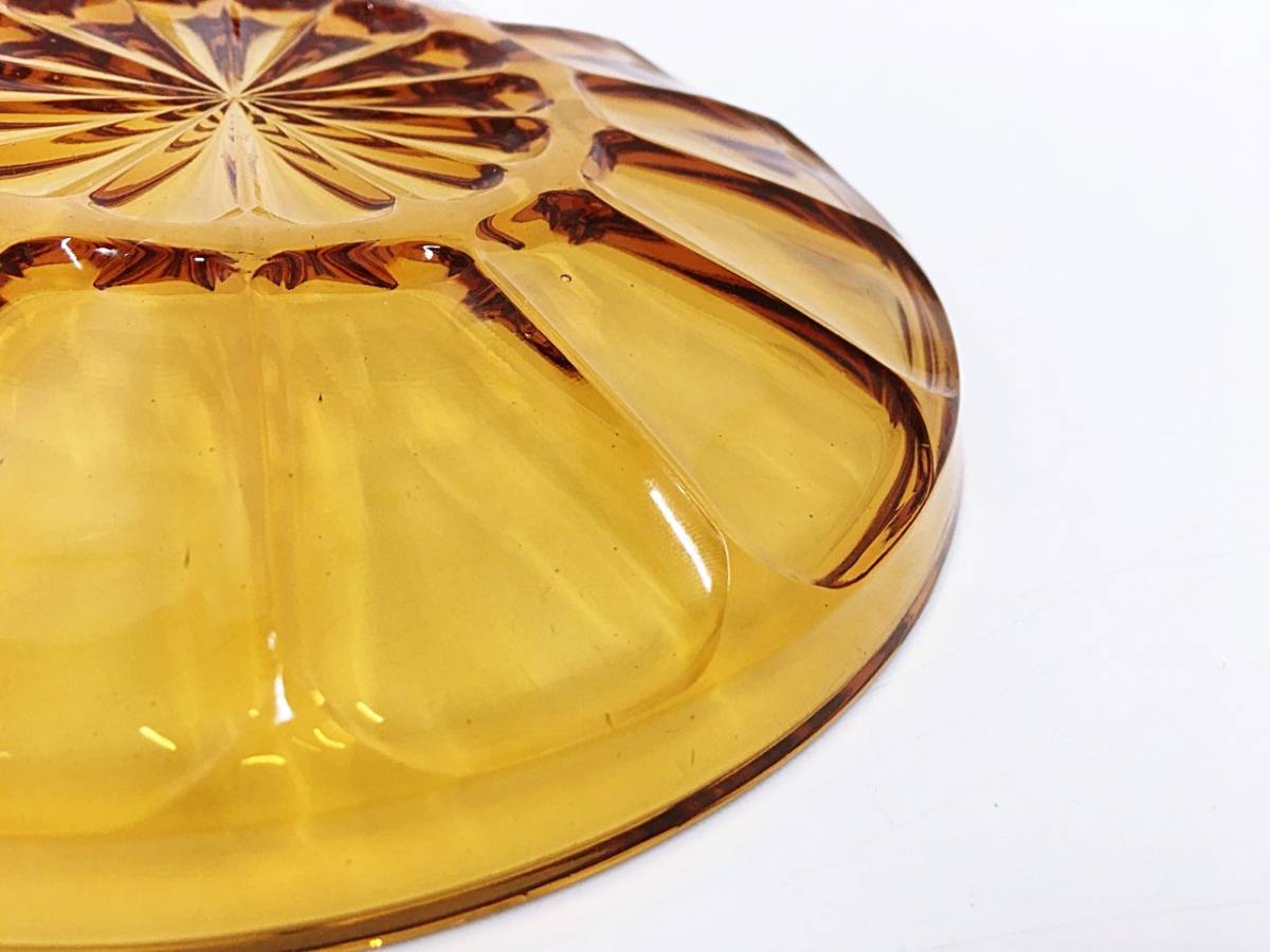 保管品 Noritake ノリタケ ガラスプレート Young Color ヤングカラー ガラス皿 5枚 平皿 丸皿 食器 カラーガラス レトロ ブラウン 飴色の画像8