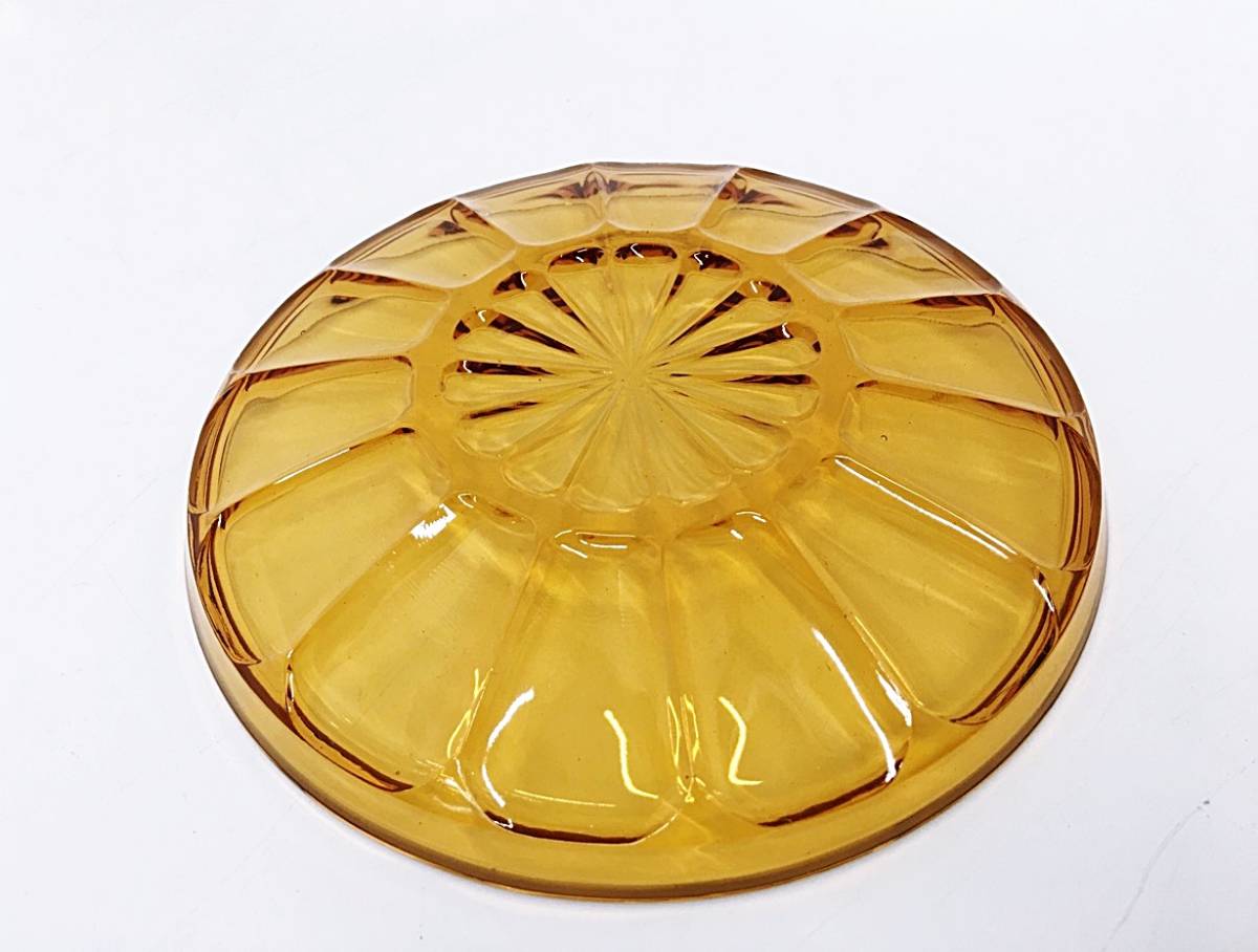保管品 Noritake ノリタケ ガラスプレート Young Color ヤングカラー ガラス皿 5枚 平皿 丸皿 食器 カラーガラス レトロ ブラウン 飴色の画像7