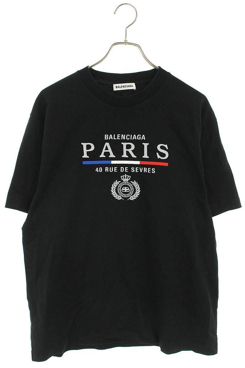 バレンシアガ BALENCIAGA 594599 TGV48 サイズ:S ロゴ刺繍オーバーサイズTシャツ OM10 henryssaloon.fi