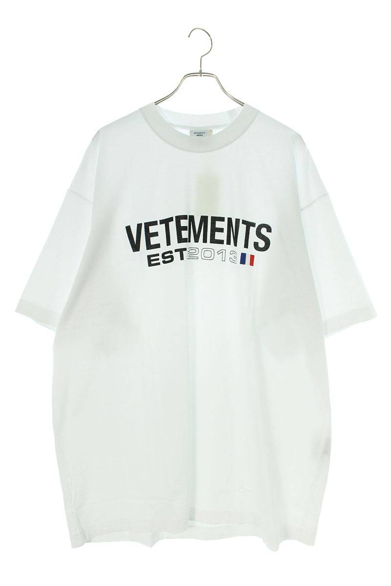 ヴェトモン VETEMENTS 23AW UE54TR100W WHITE サイズ:S ロゴプリントTシャツ 新古品 SB01_画像1