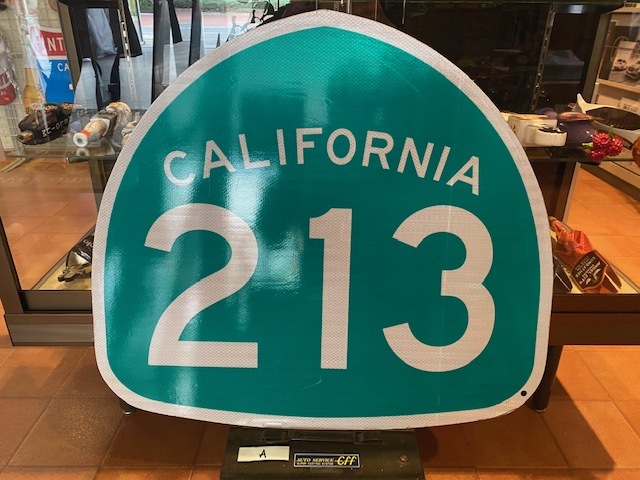即決 ハリウッド ガーデナ ロードサイン CALIFORNIA 213 A STATE ROUTE フリーウェイ 本物 道路標識 california E140 ロサンゼルス
