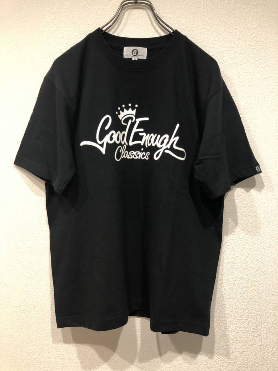 美品 GOODENOUGH グッドイナフ クラシックロゴプリントTシャツ ブラック 日本製 藤原ヒロシ_画像1