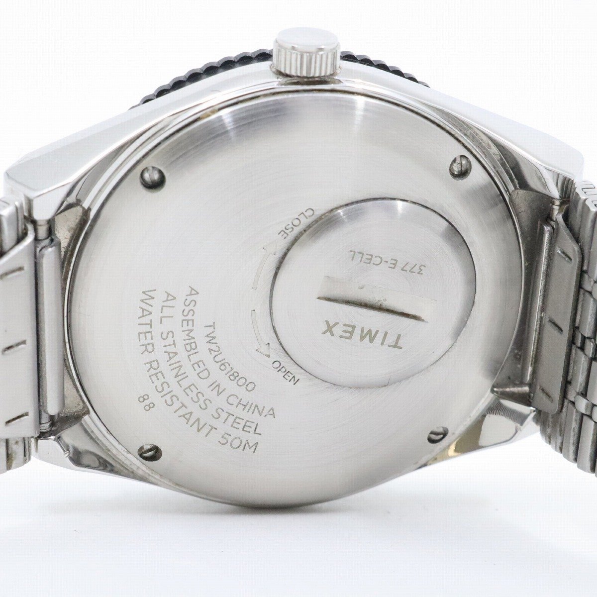 TIMEX кий Timex Q TIMEX кварц мужские наручные часы дата чёрный циферблат оригинальный SS ремень TW2U61800[... ломбард ]