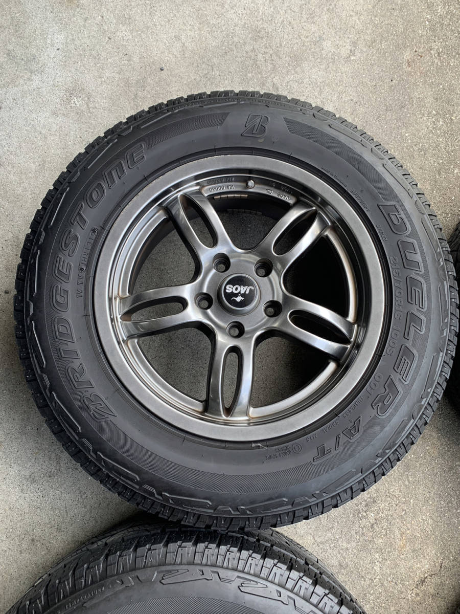 No22 デリカD5外し JAOS製アルミホイール 16X7ｊ+40＆ブリジストンDUELER A/T 215/70R16タイヤ ４本セットの画像4