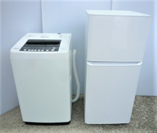 ZしH0290☆【引き取り限定（川口市）/洗濯機・冷蔵庫セット】ハイセンス 5.5Kg HW-T55A（16年製）/ハイアール 121L 2ドア JR-N121A（17年製