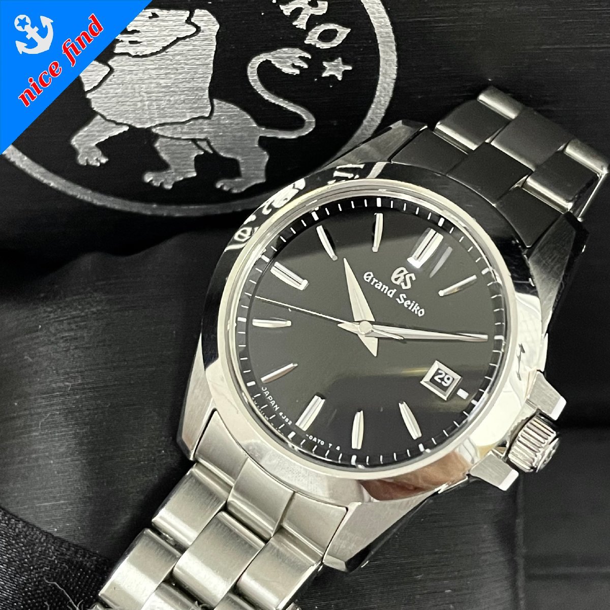 ◆セイコー SEIKO◆グランドセイコー 4J52-0AA1 クォーツ 腕時計 レディース ウォッチ ブラック文字盤 SS ケース/コマ付 不動品 デイト