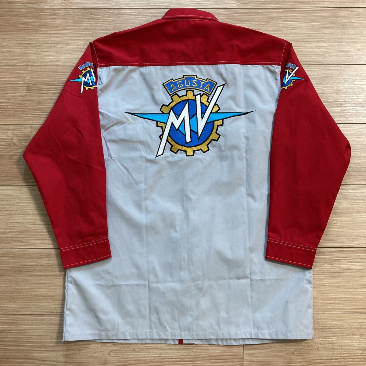 CAGIVA MV AGUSTA Shirt カジバ MVアグスタ レースシャツ ピットシャツ US Mサイズ (日本L位)バイク ユーズド_画像3