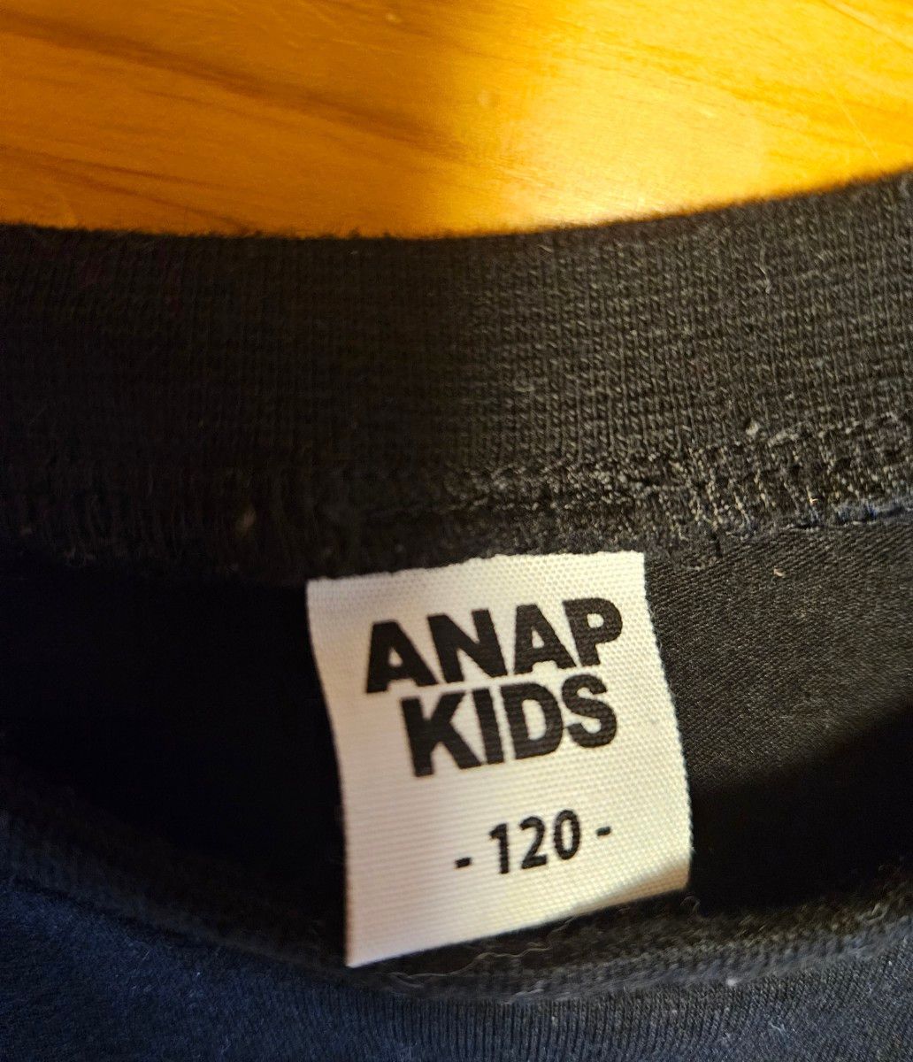 ANAP KIDS アナップキッズ ショート丈 Tシャツ 120cm小さめ 黒 紫