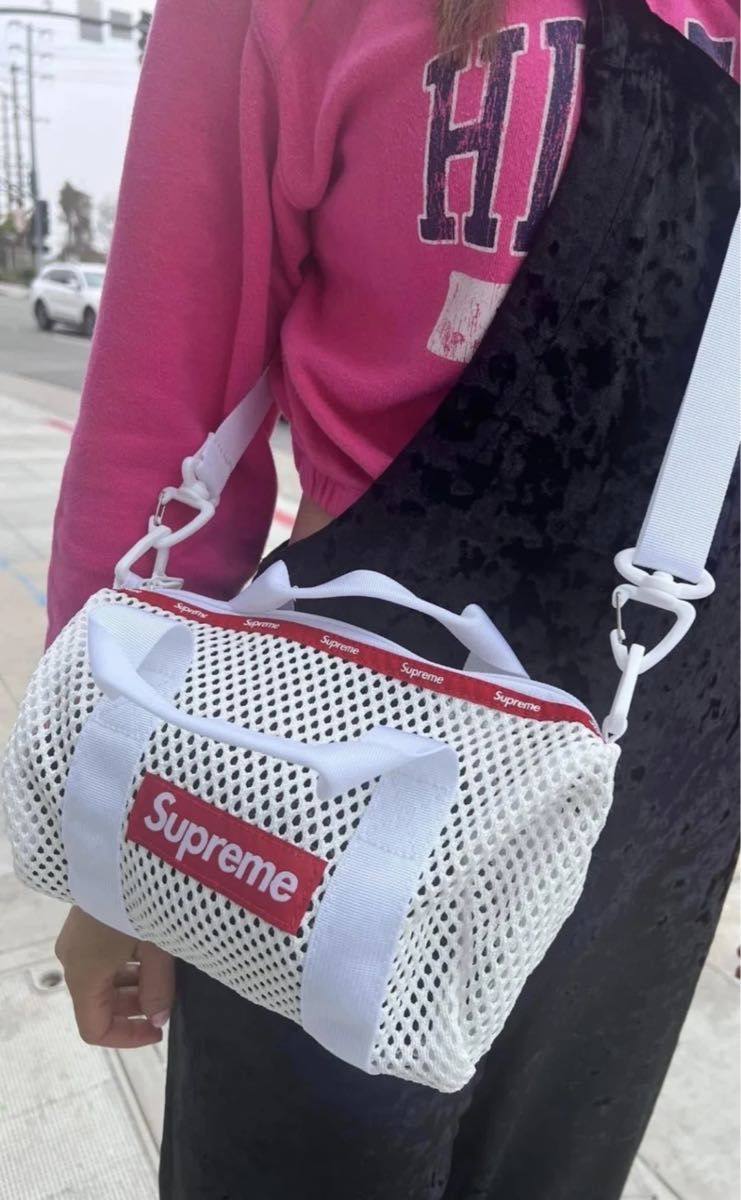 Supreme Mesh Mini Duffle Bag White 23SS 