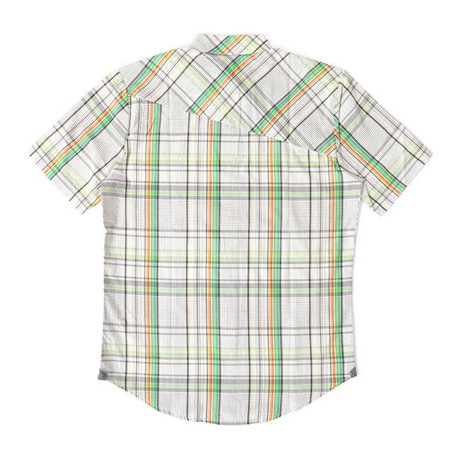 VOLCOM ボルコム 胸ポケット チェックシャツ A0421401 S 緑 半袖シャツ メンズ_画像2