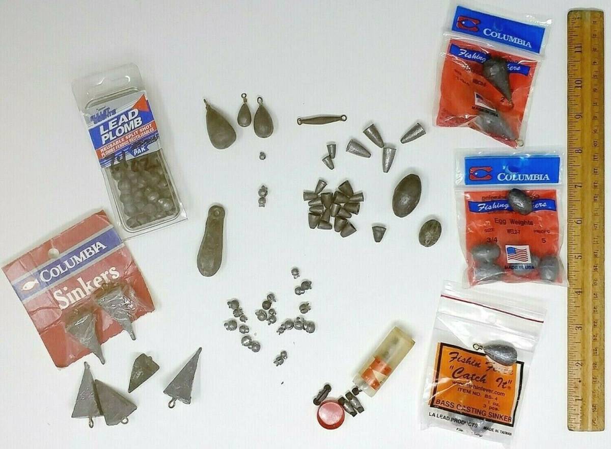 Variety Lead Fishing Weights Sinkers Drop, Shots, Casting, Egg