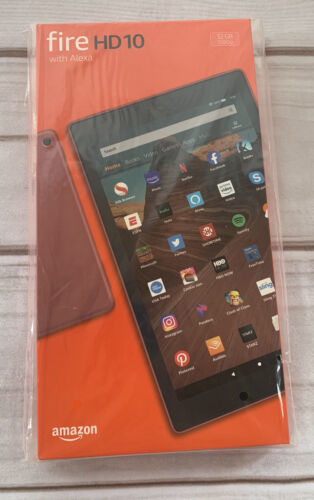 Fire HD 10 - 32 GB Tablet with Alexa 1080p - PLUM 海外 即決 2