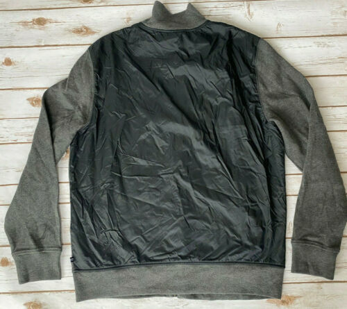 NAUTICA FRENCH RIBBED TRACK JACKET CHARCOAL GRAY BLACK MENS XL NEW