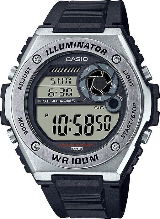 Casio Men's Quartz Date Indicator Stop Watch 51.8mm Watch MWD100H