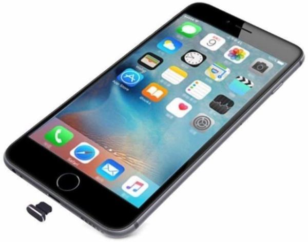 即決…新品 アルミニウム製 保護キャップ iPhone X Xs Max Xr 8 7 6S 6 Plus 適応 ライトニング充電口 コネクタ ダストプラグ 【2個】 E340_画像2