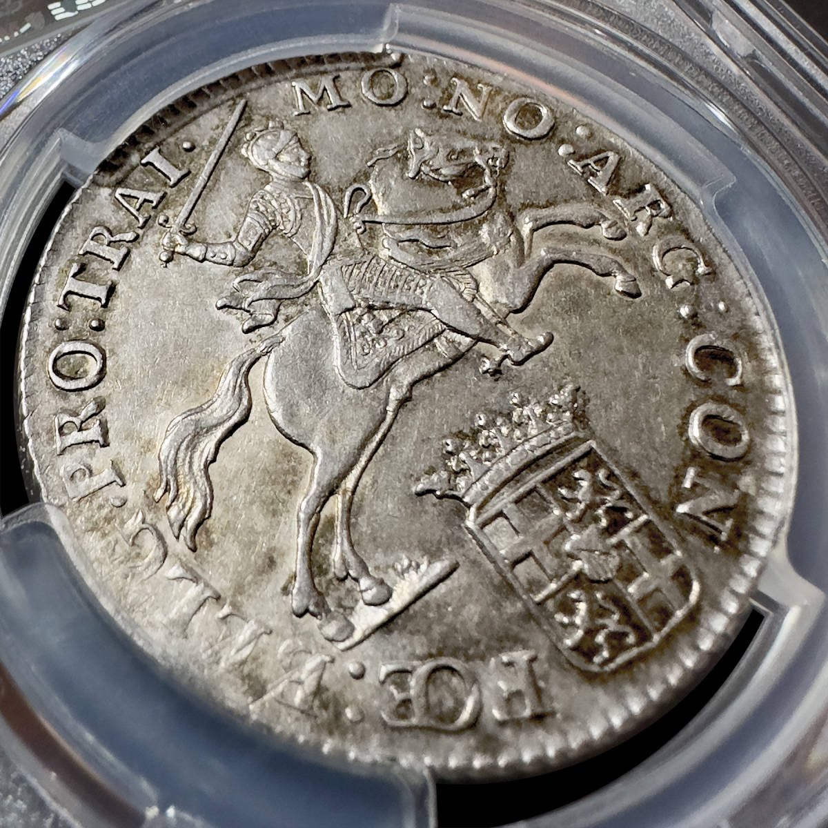 *. highest judgment horse on. knight yutorehito* 1790 year Holland /ne- Dell Ran to1/2te.ka ton silver coin AU58(PCGS,NGC antique coin investment )