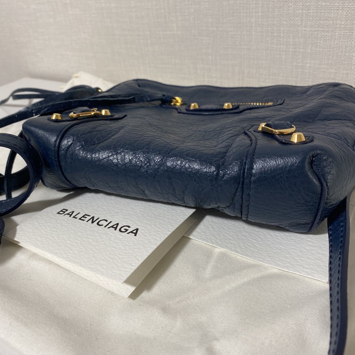 ★新品★正規品★BALENCIAGA(バレンシアガ)/レザー/ミニショルダーバッグ/ポーチ/CLASSIC REPORTER XS/ネイビー/488795 D940G 4030の画像8