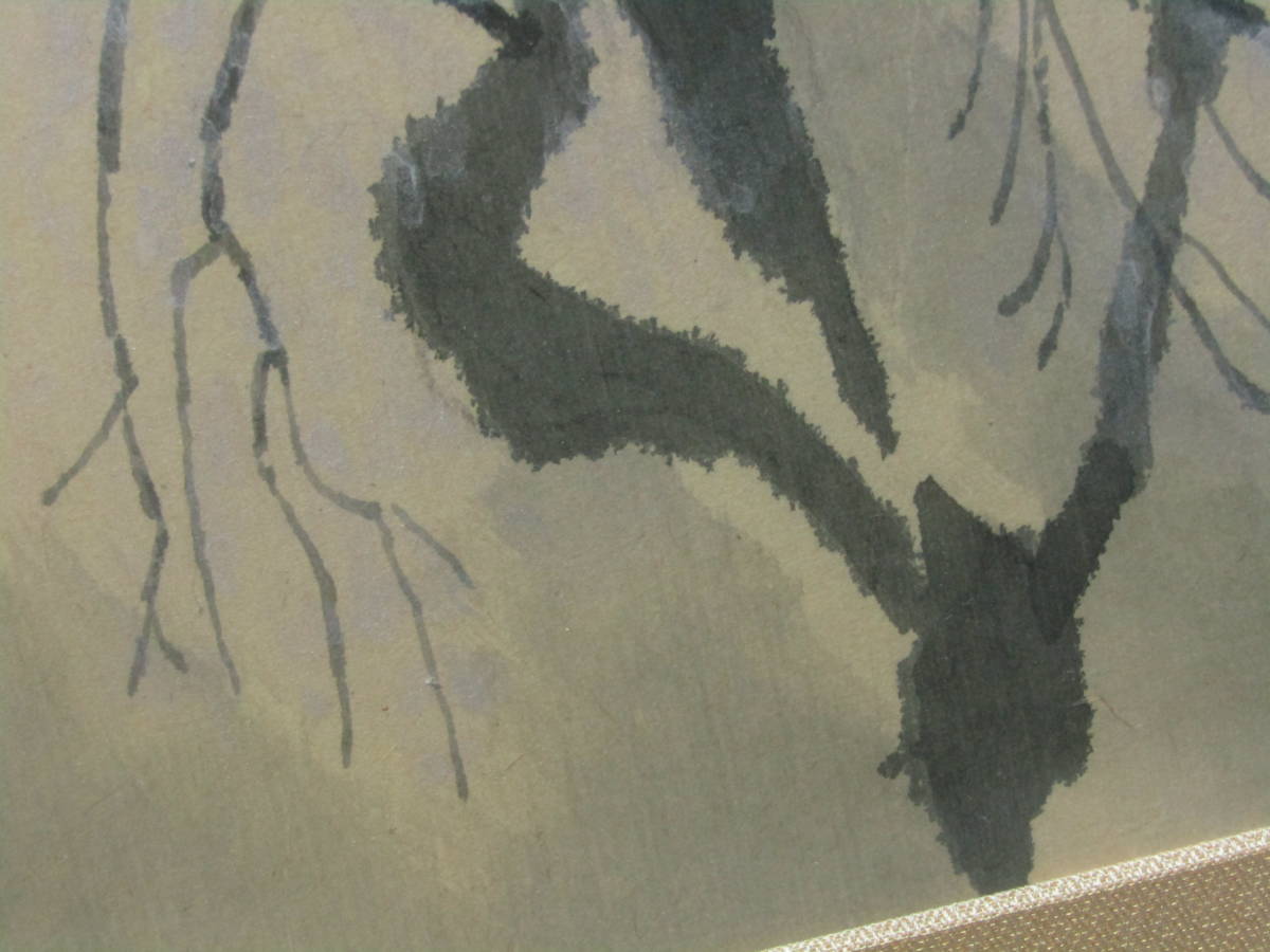【真作】日本画　「花月」　伊東隆雄　87×48cm　額装　水墨画_画像6