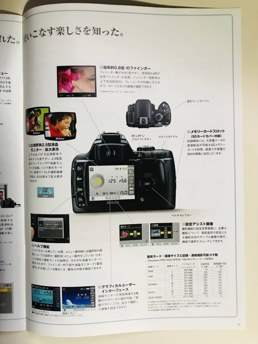 デジタル一眼レフカメラカタログ　NIKON　D40X 2007年8月　A4　木村拓哉　送料無料_画像10