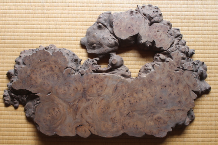 即決■時代敷板【葡萄杢】一枚板■74×49×3cm■玉杢■瘤■縮み杢 変木 古材 花台 華道 盆栽台 銘木 ビンテージ アンティーク 古道具 骨董_画像2