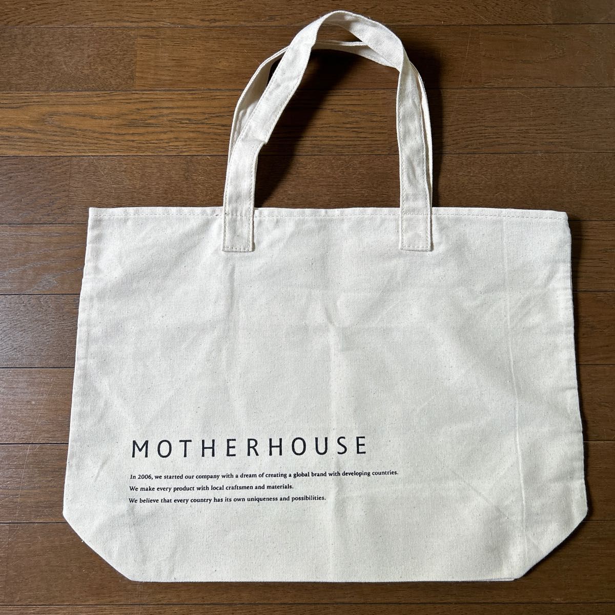 MOTHERHOUSEトートバッグ　トートバッグ　キャンバス地　マチあり　未使用　非売品