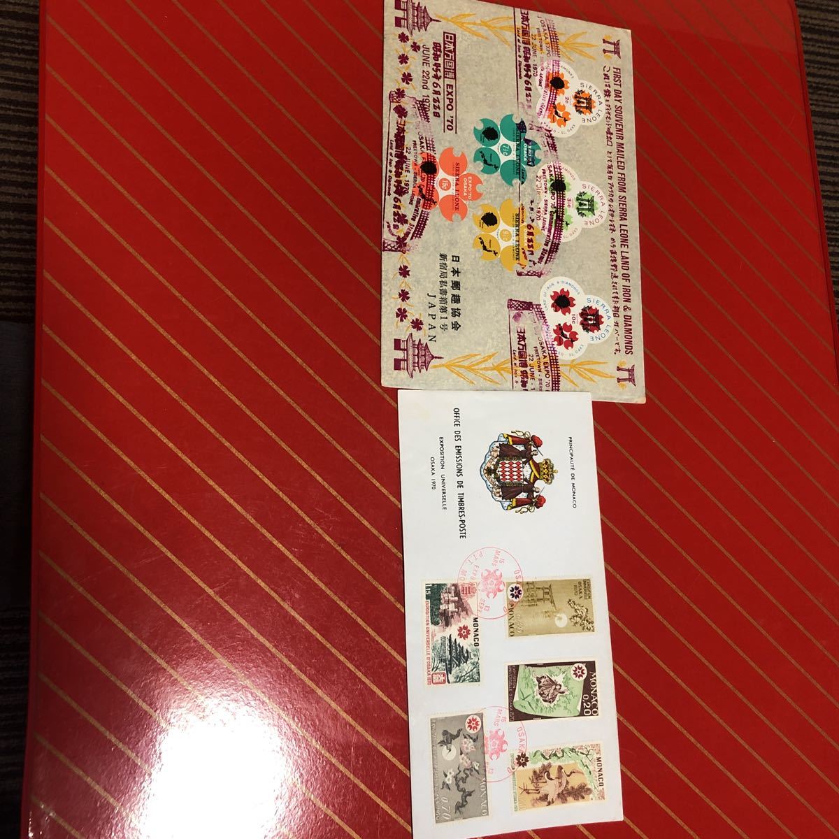 EXPO70大阪万博の封筒2つ海外切手消印ありの画像1