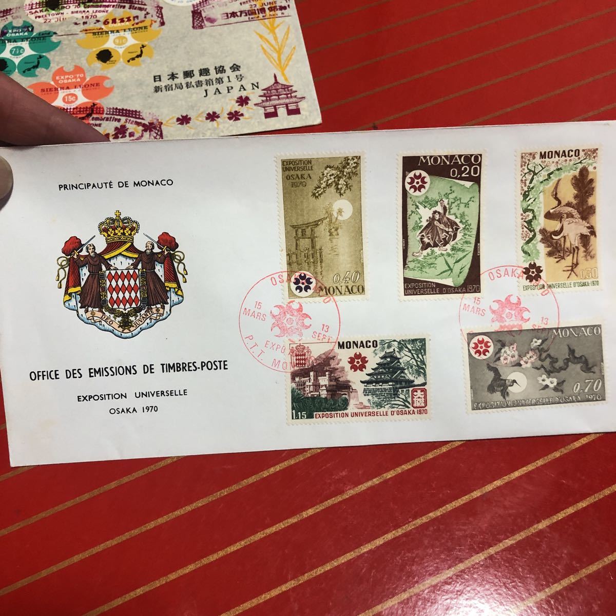 EXPO70大阪万博の封筒2つ海外切手消印ありの画像3