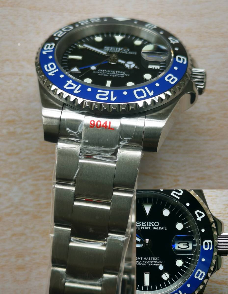 SEIKO MOD NH34 GMTマスター カスタム 手巻き 自動巻 seikomod SEIKO MOD NH34 GMTマスター カスタム 手巻き 自動巻 seikomod