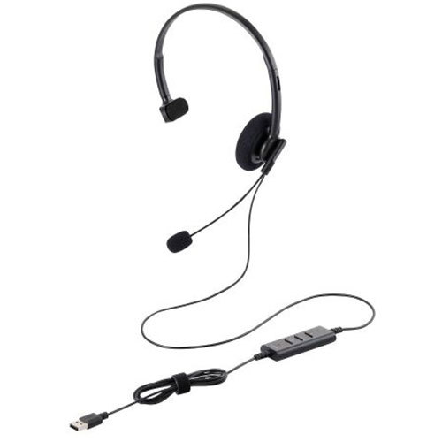 エレコム 小型片耳ノイズリダクションヘッドセット HS-HP102UNCBK(l-4549550275767)