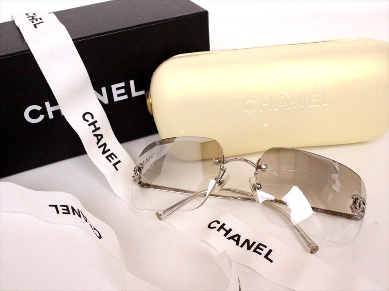 美品 レディース シャネル CHANEL サングラス メガネ ラインストーン-