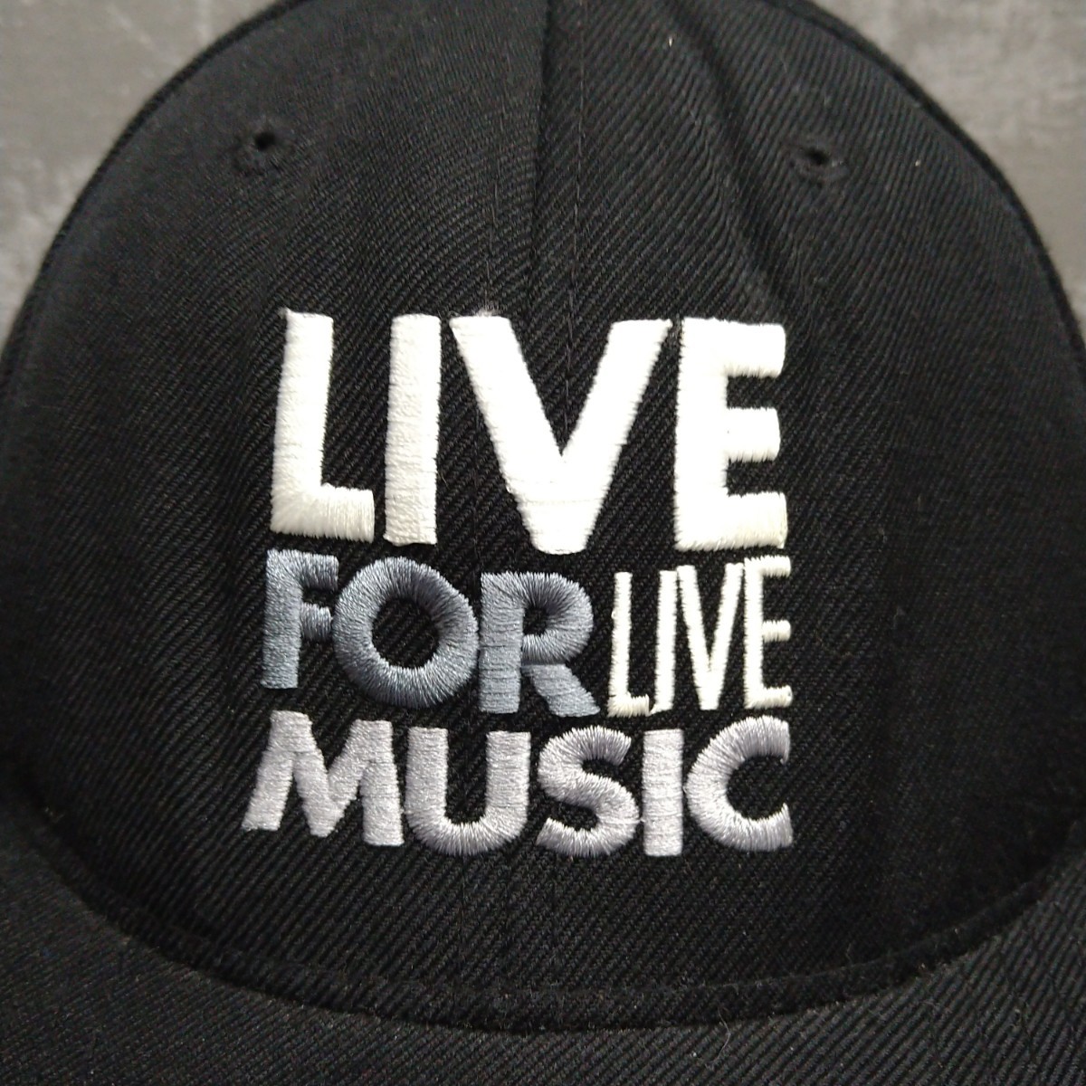 ベースボールキャップ CAP 90s 00s 古着 LIVE FOR LIVE MUSIC 黒 BLACK キャップ new era 6パネル トラッカーキャップ イベントキャップ_画像7