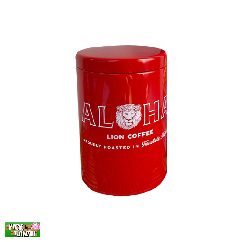 ライオンコーヒー Martコラボ商品 キャニスター 豆保管 コーヒー豆 保存缶 最大250gまで シリコンパッキン蓋 PICK The HAWAII LC-CN-ALRD_画像1
