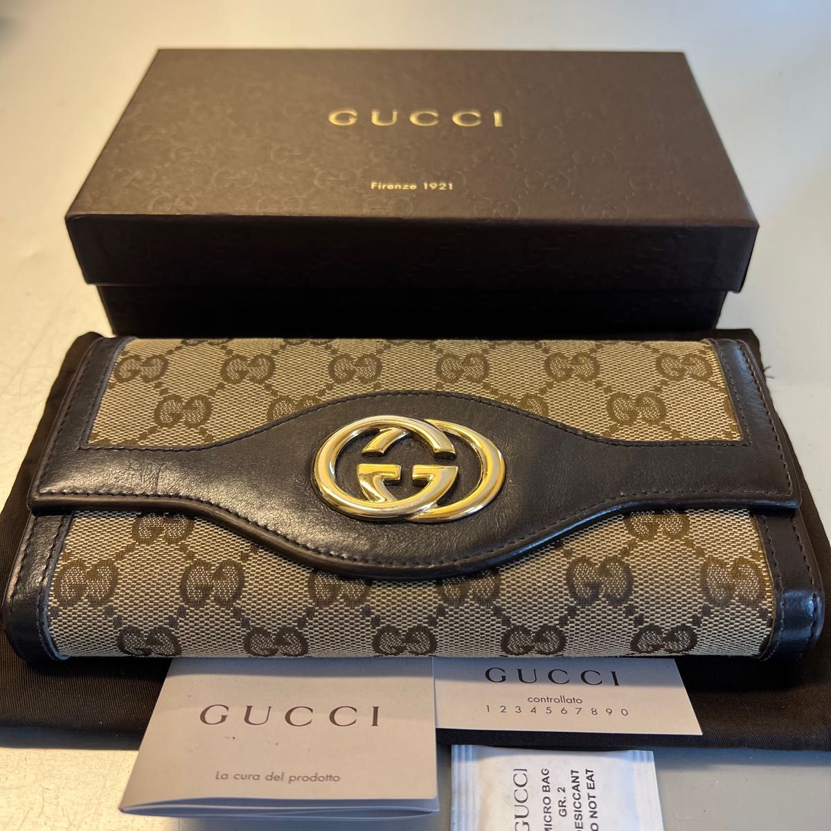 新品同様! グッチ GUCCI 財布 長財布 GGキャンバス コンチネンタル