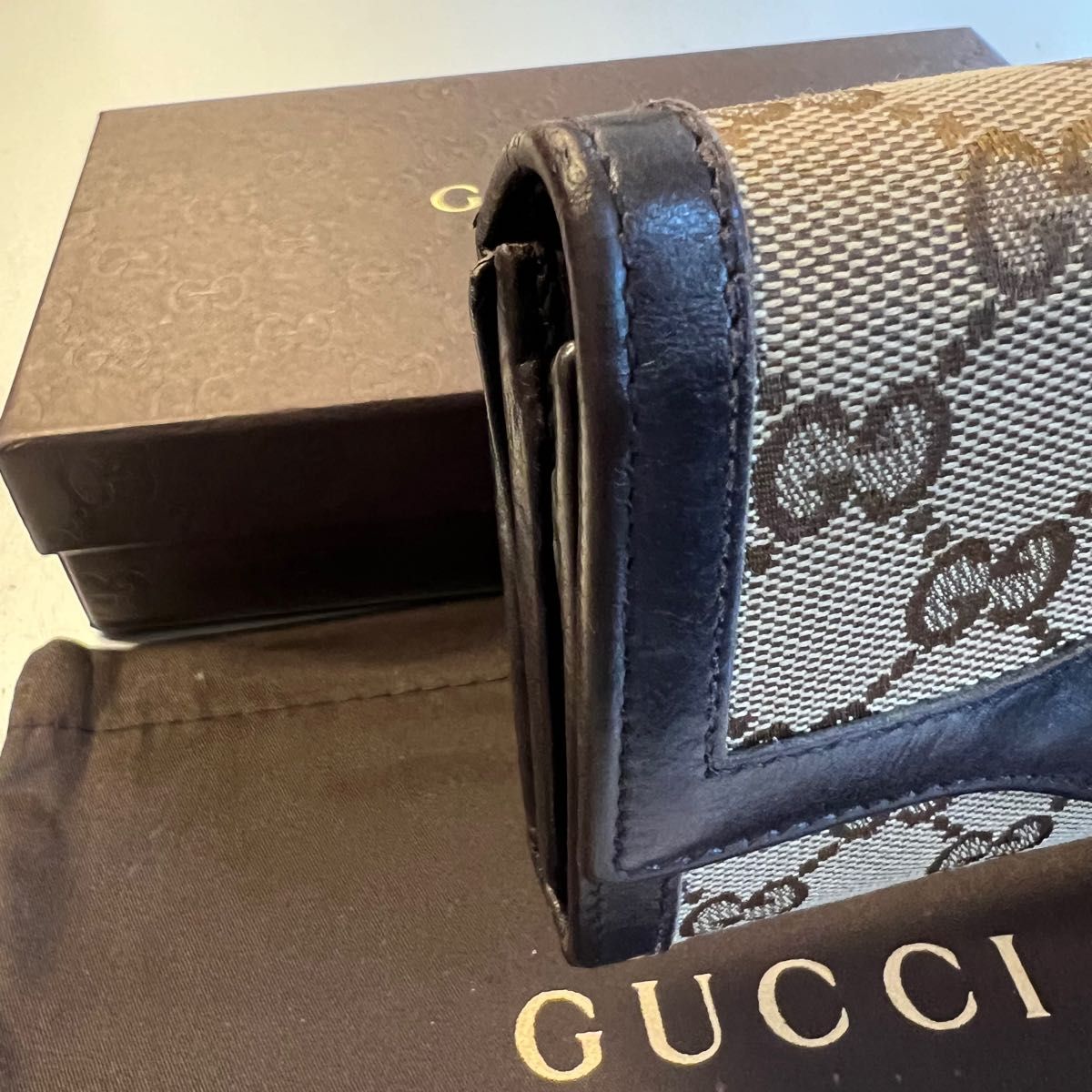 新品同様! グッチ GUCCI 財布 長財布 GGキャンバス コンチネンタル