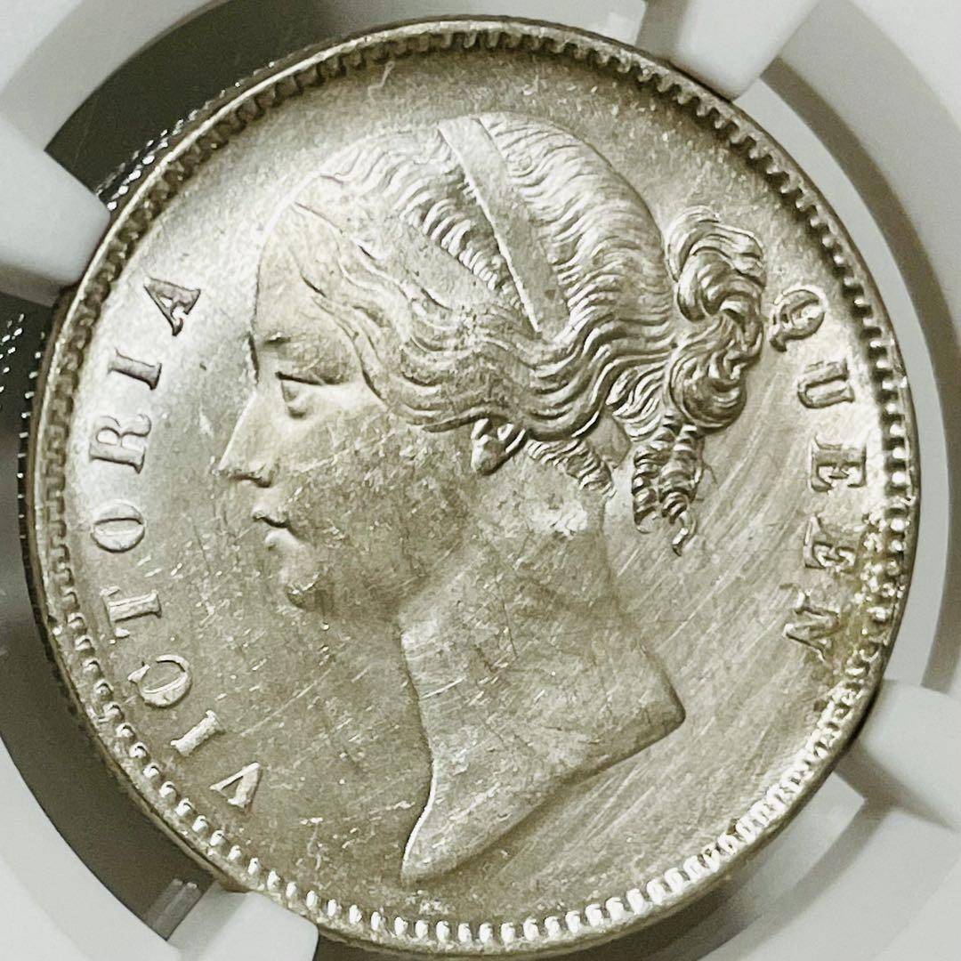 美麗品 1840 イギリス領インド 1ルピー銀貨 ヴィクトリア UNC Details