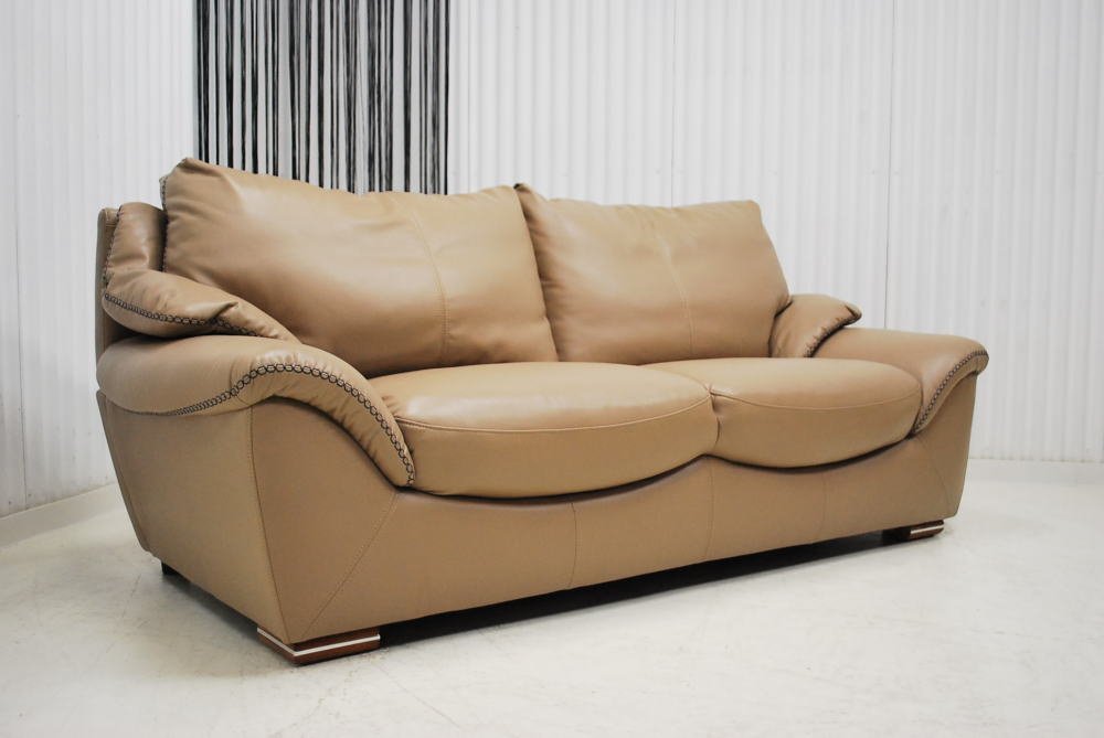  great special price outlet unused article limit AIR LEATHER air leather height repulsion urethane foam luxury modern 3P sofa beige 