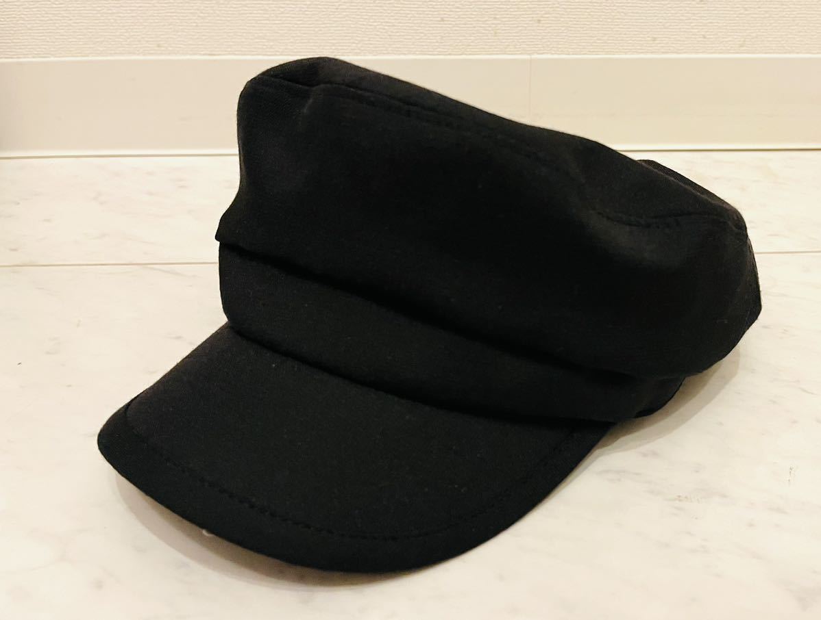 SPIRALGIRL サイズ調整可能　シンプルマリンキャス　スパイラルガール　帽子 キャップ キャスケット ブラック 黒 UV対策　サイズ57.5cm_画像1