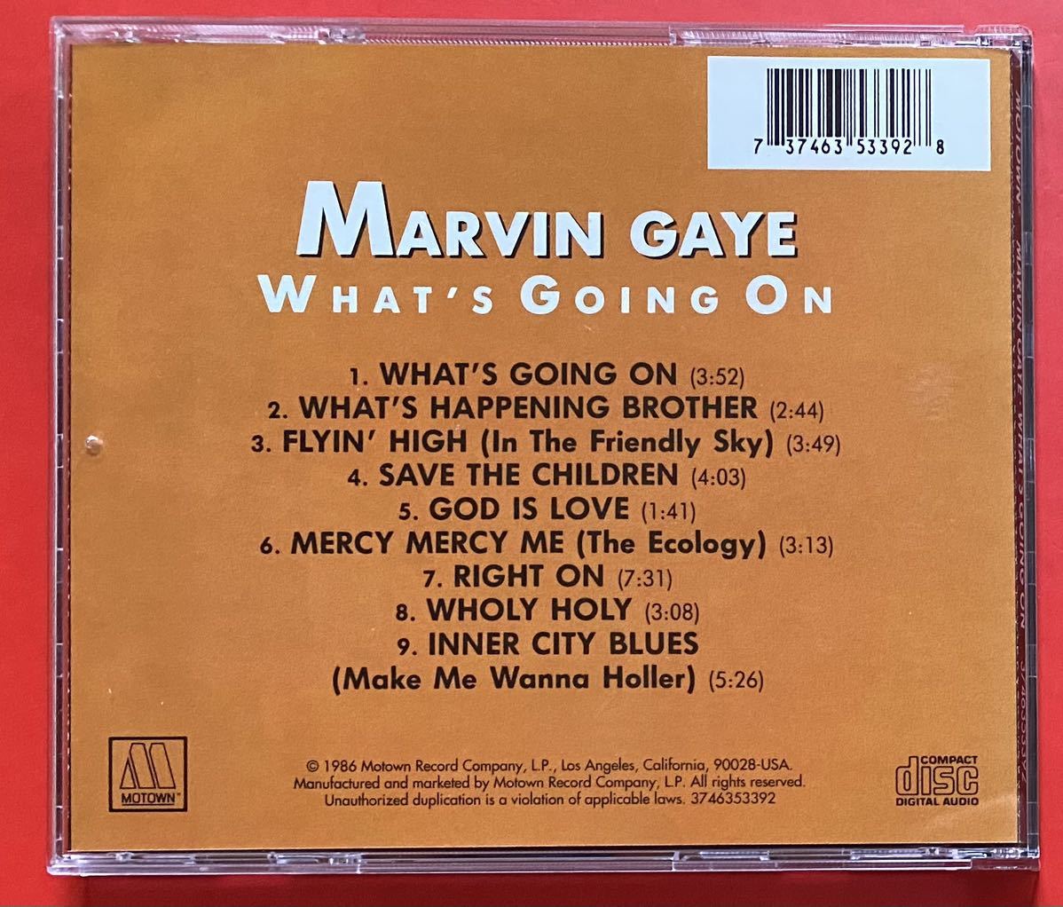 【CD】MARVIN GAYE「WHAT'S GOING ON」マーヴィン・ゲイ 輸入盤 [01220290]_画像2