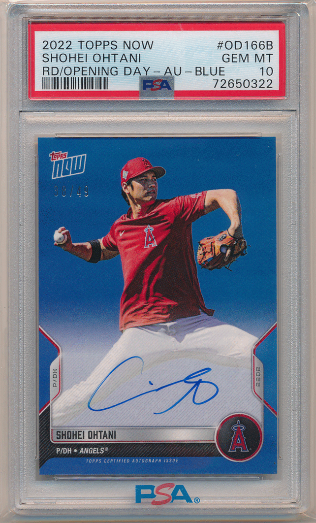 大谷翔平 MLB 2022 Topps Now Opening Day 166B Signature Blue Auto