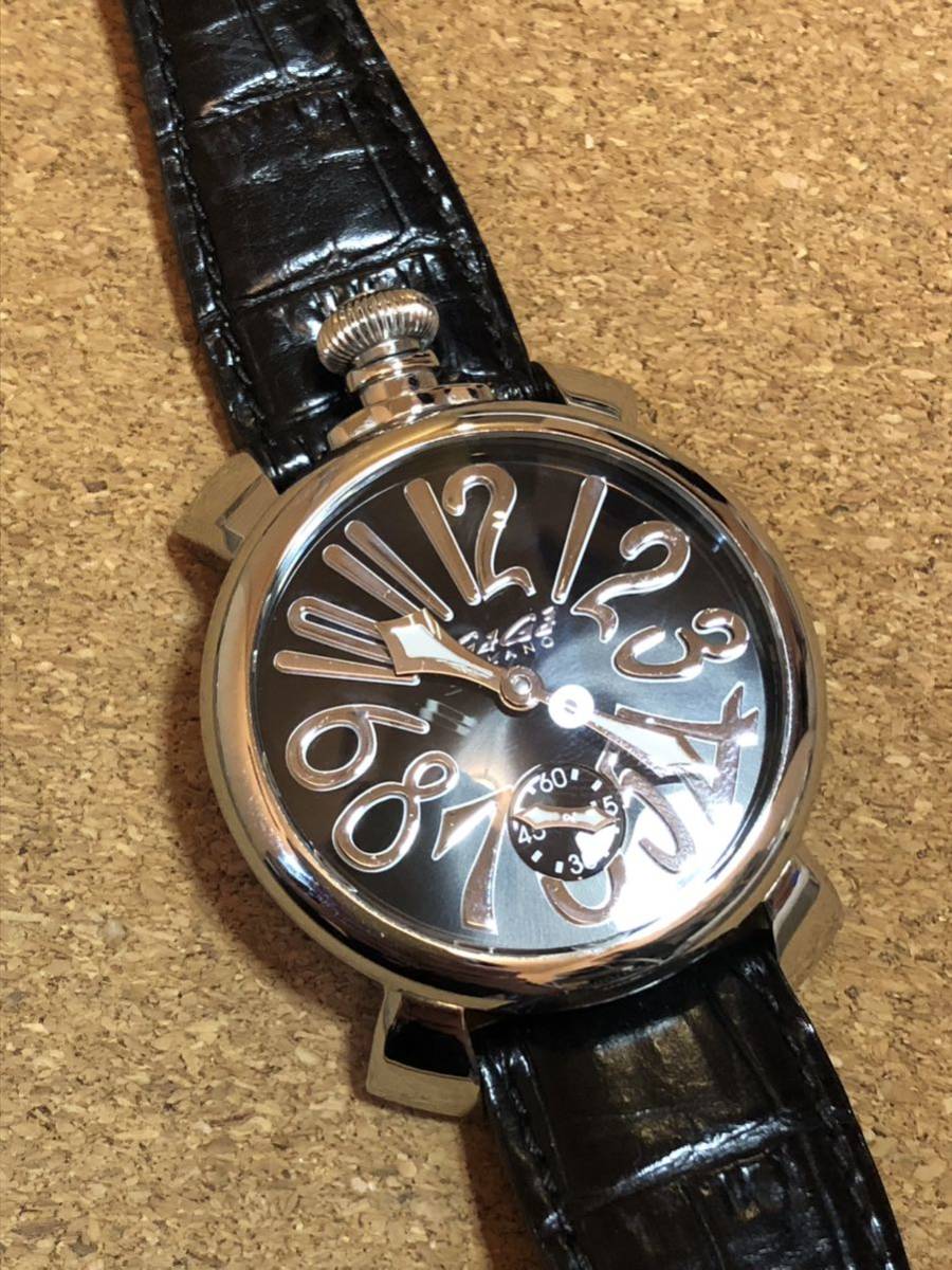 GAGA MILANO ガガミラノ マニュアーレ 48mm ブラック 手巻 裏